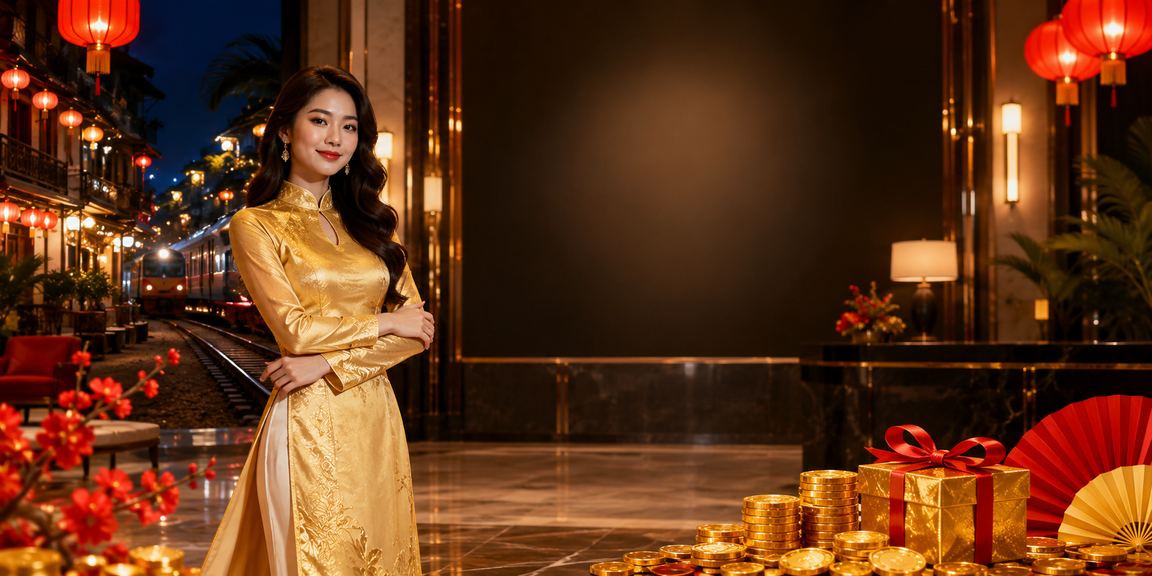 Người phụ nữ Hà Nội trong trang phục áo dài tham gia trò chơi trực tuyến